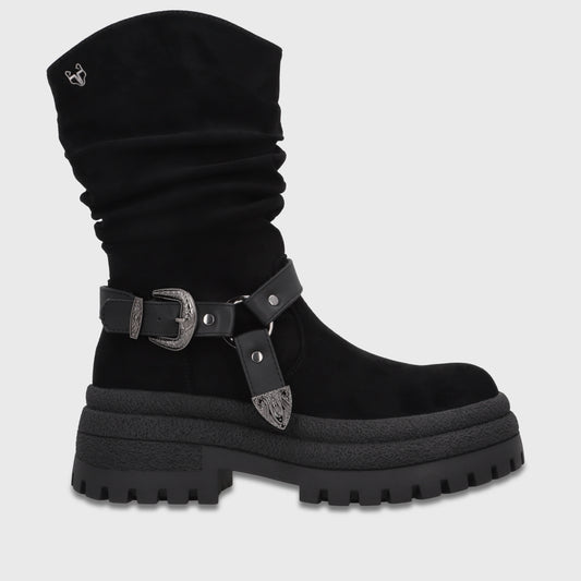 Botín Plataforma Negro Mujer 65830