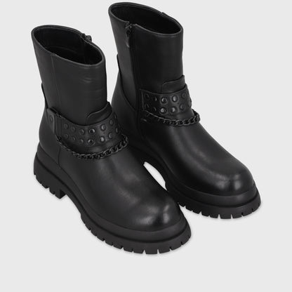 Botin Plataforma Negro Mujer 65841