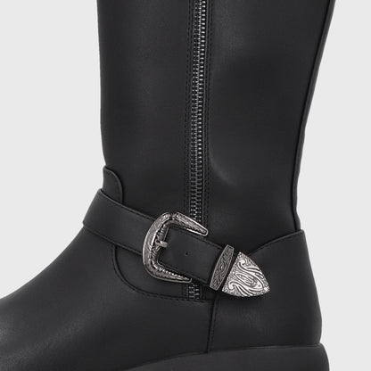 Bota Taco Negra Mujer 65842