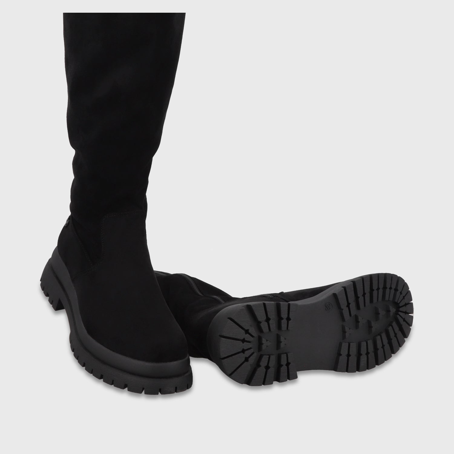 Bota Plataforma Negro Mujer 65843
