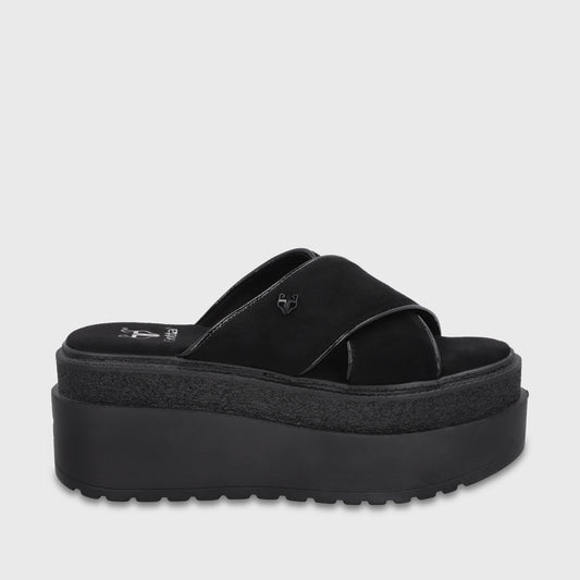 Sandalia Plataforma Negra Mujer 65930