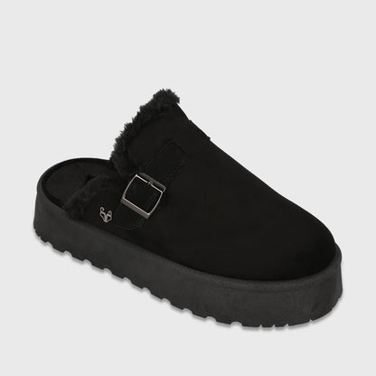 Zueco Plataforma Negro Mujer 68080