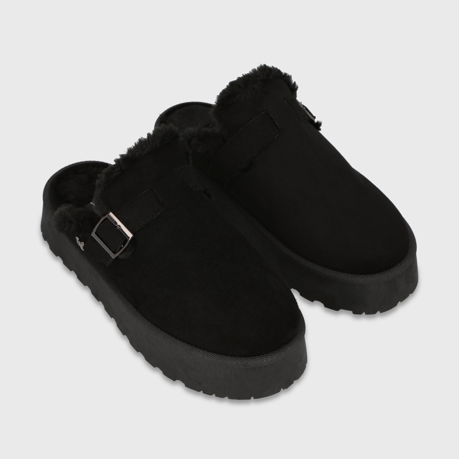 Zueco Plataforma Negro Mujer 68080