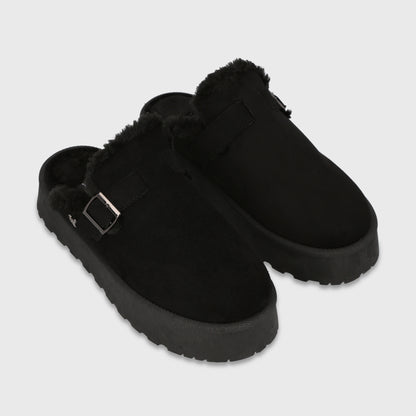Zueco Plataforma Negro Mujer 68080