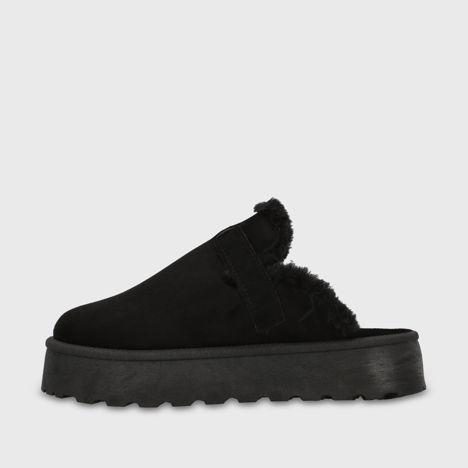 Zueco Plataforma Negro Mujer 68080