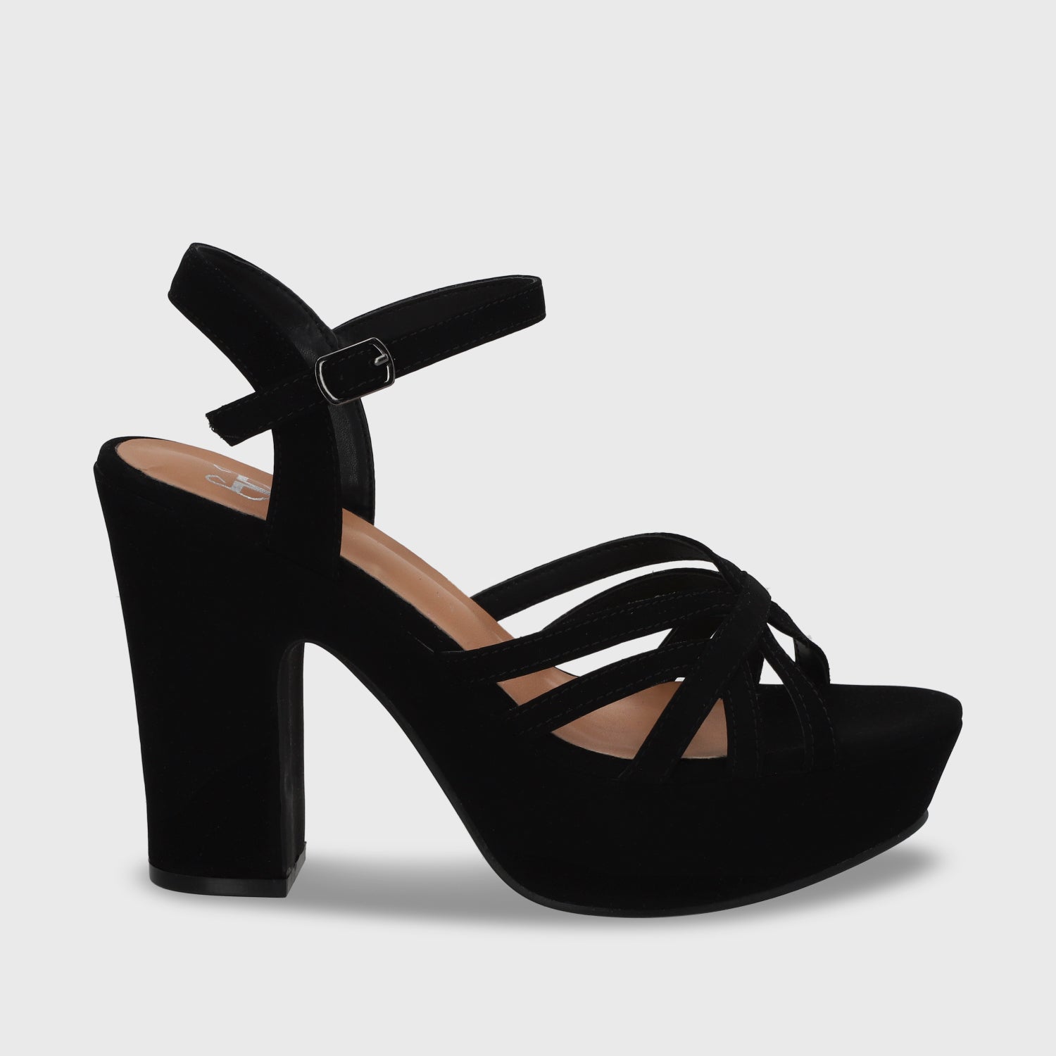 Sandalia  Negra  Taco Mujer 86131