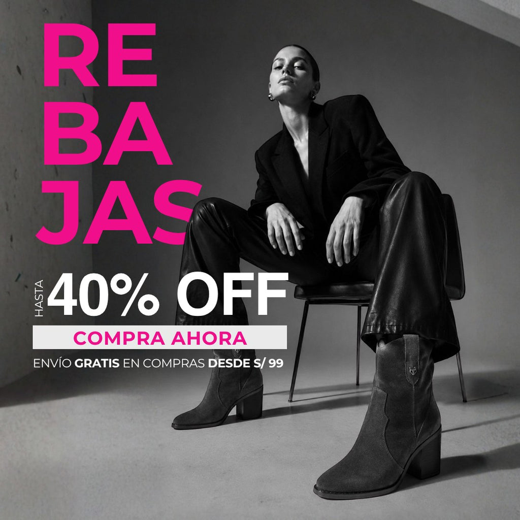 Banner de rebajas de invierno Gotta Perú con hasta 40% OFF en botas, botines y zapatillas para mujer, con envío gratis en compras desde S/99.