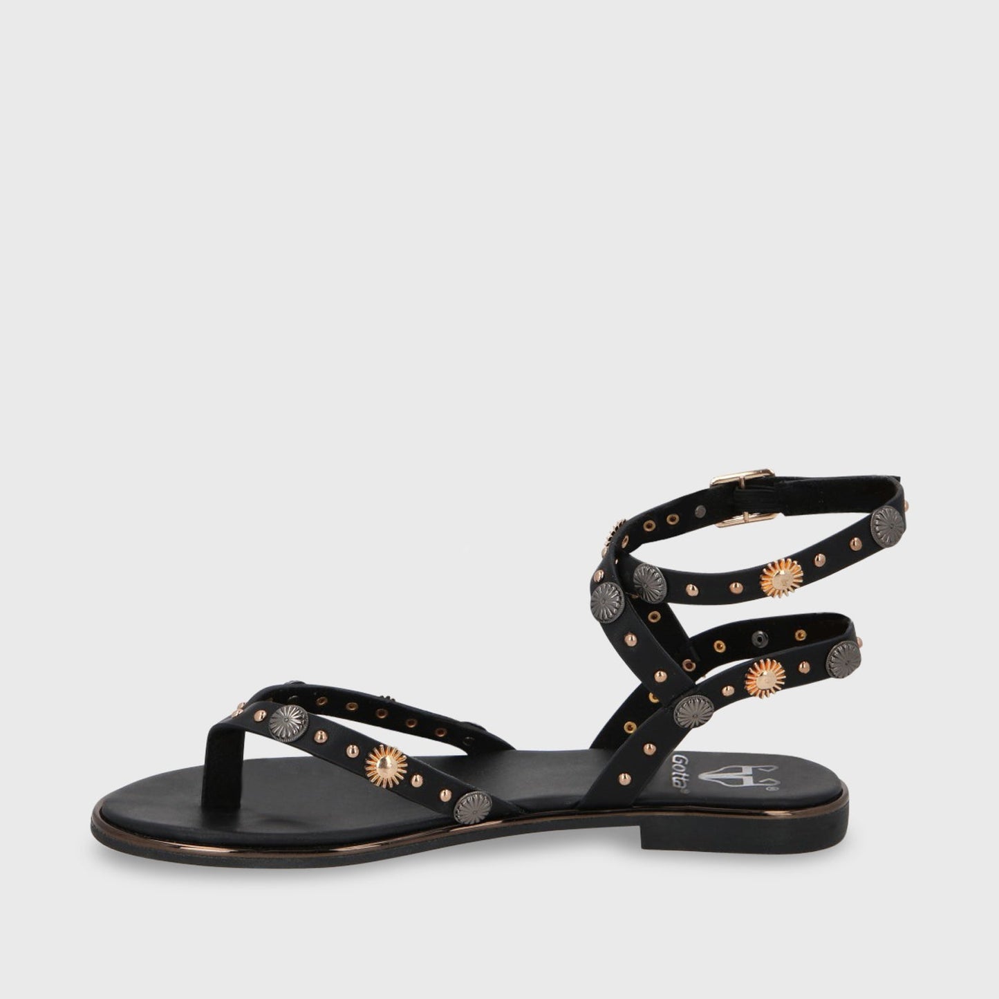 Sandalia Plana Negra Mujer 55211 - Gotta Perú