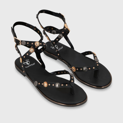 Sandalia Plana Negra Mujer 55211 - Gotta Perú