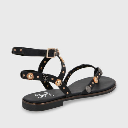 Sandalia Plana Negra Mujer 55211 - Gotta Perú