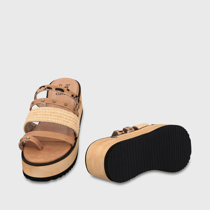 Sandalia Plataforma Beige Mujer 15617 - Gotta Perú