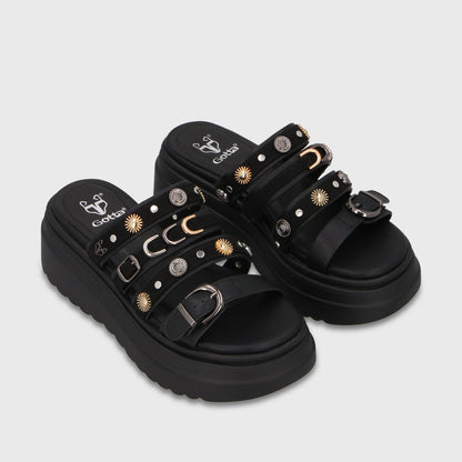 Sandalia Plataforma Negra Mujer 55924 - Gotta Perú