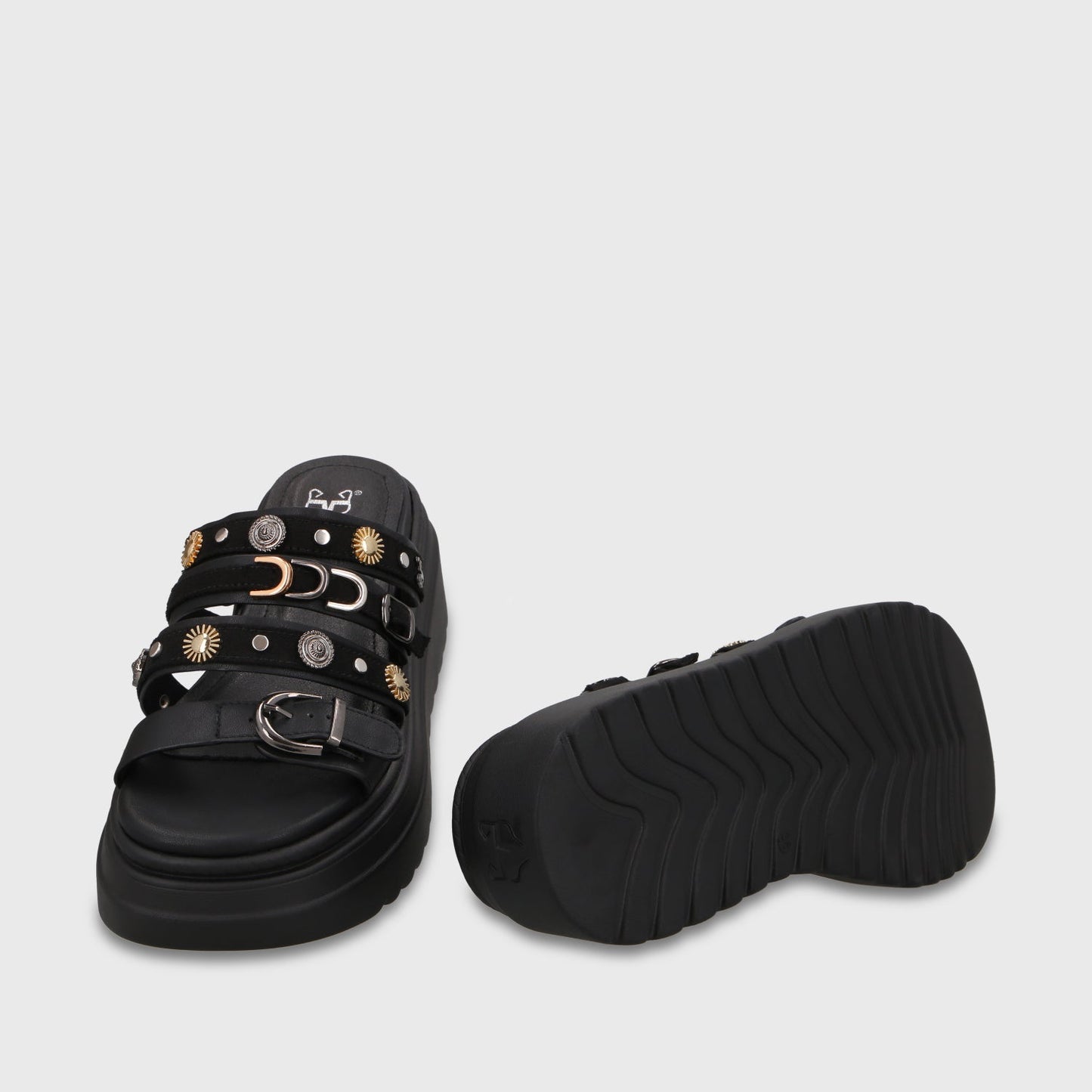 Sandalia Plataforma Negra Mujer 55924 - Gotta Perú