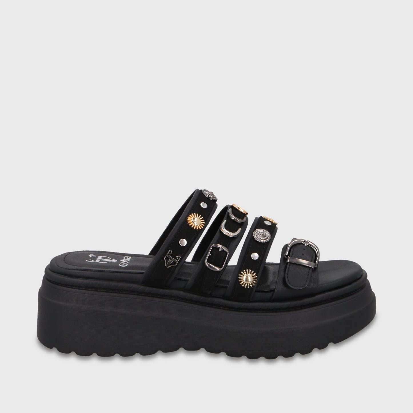 Sandalia Plataforma Negra Mujer 55924 - Gotta Perú