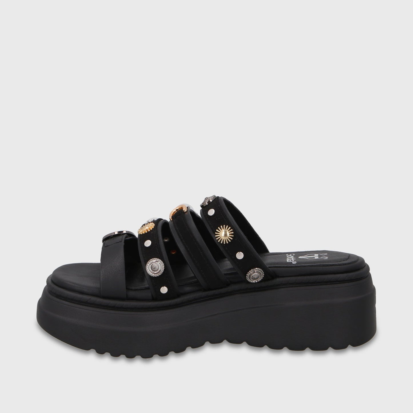 Sandalia Plataforma Negra Mujer 55924 - Gotta Perú