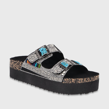 Sandalia Plataforma Negra Mujer 65952 - Gotta Perú