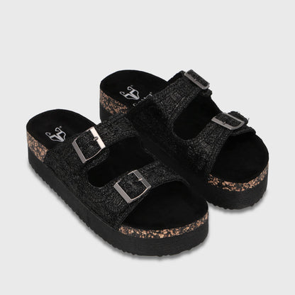 Sandalia Plataforma Negro Mujer 65951 - Gotta Perú
