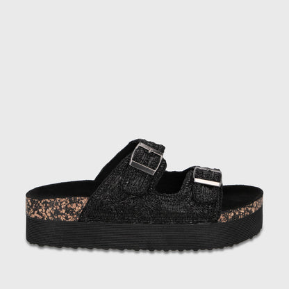 Sandalia Plataforma Negro Mujer 65951 - Gotta Perú
