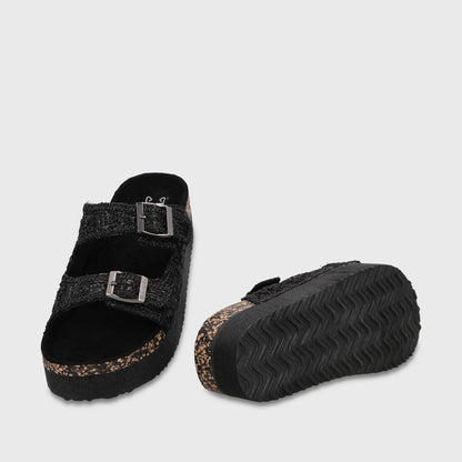 Sandalia Plataforma Negro Mujer 65951 - Gotta Perú