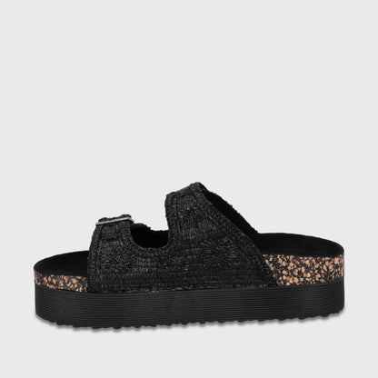 Sandalia Plataforma Negro Mujer 65951 - Gotta Perú