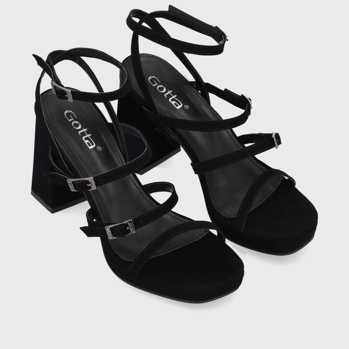Sandalia Taco Negra Mujer 45901 - Gotta Perú