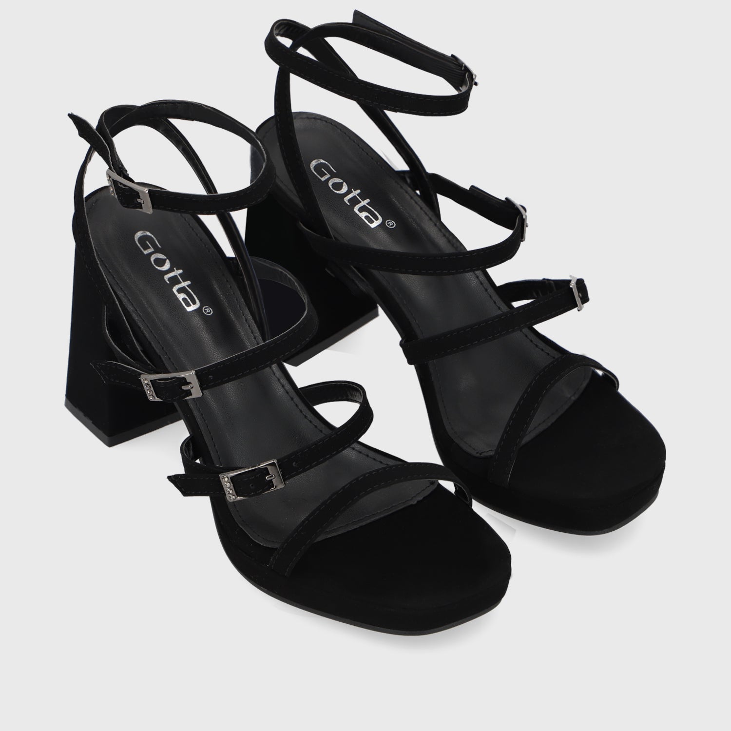 Sandalia Taco Negra Mujer 45901 - Gotta Perú
