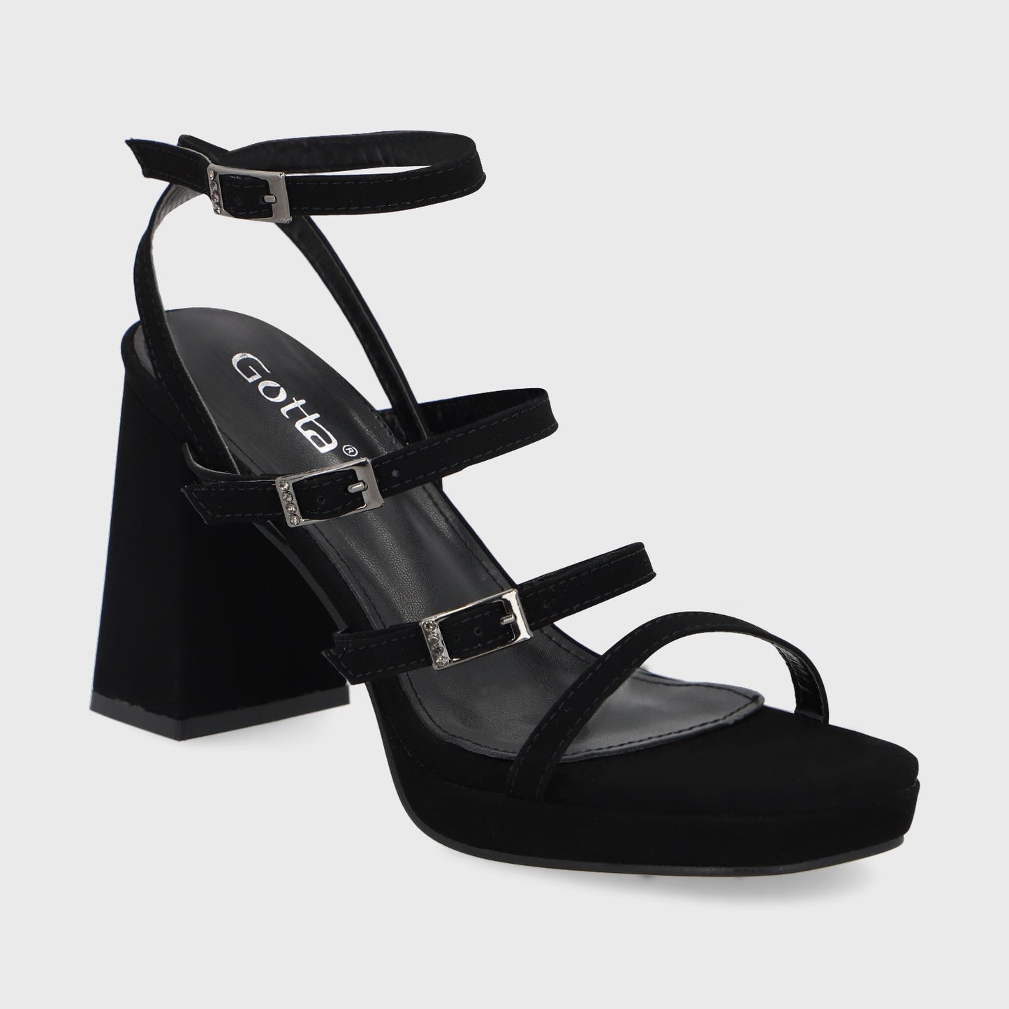 Sandalia Taco Negra Mujer 45901 - Gotta Perú