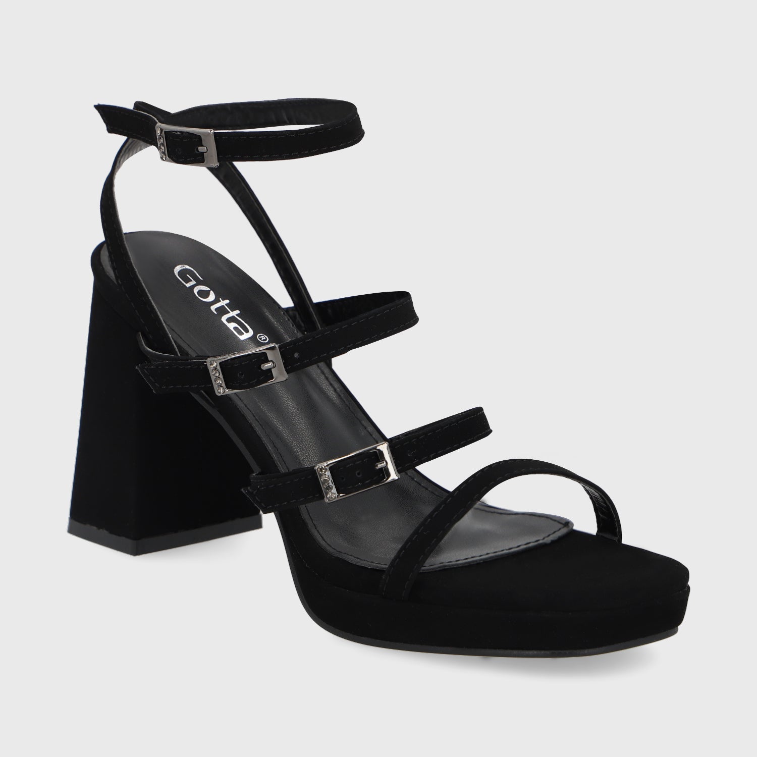 Sandalia Taco Negra Mujer 45901 - Gotta Perú