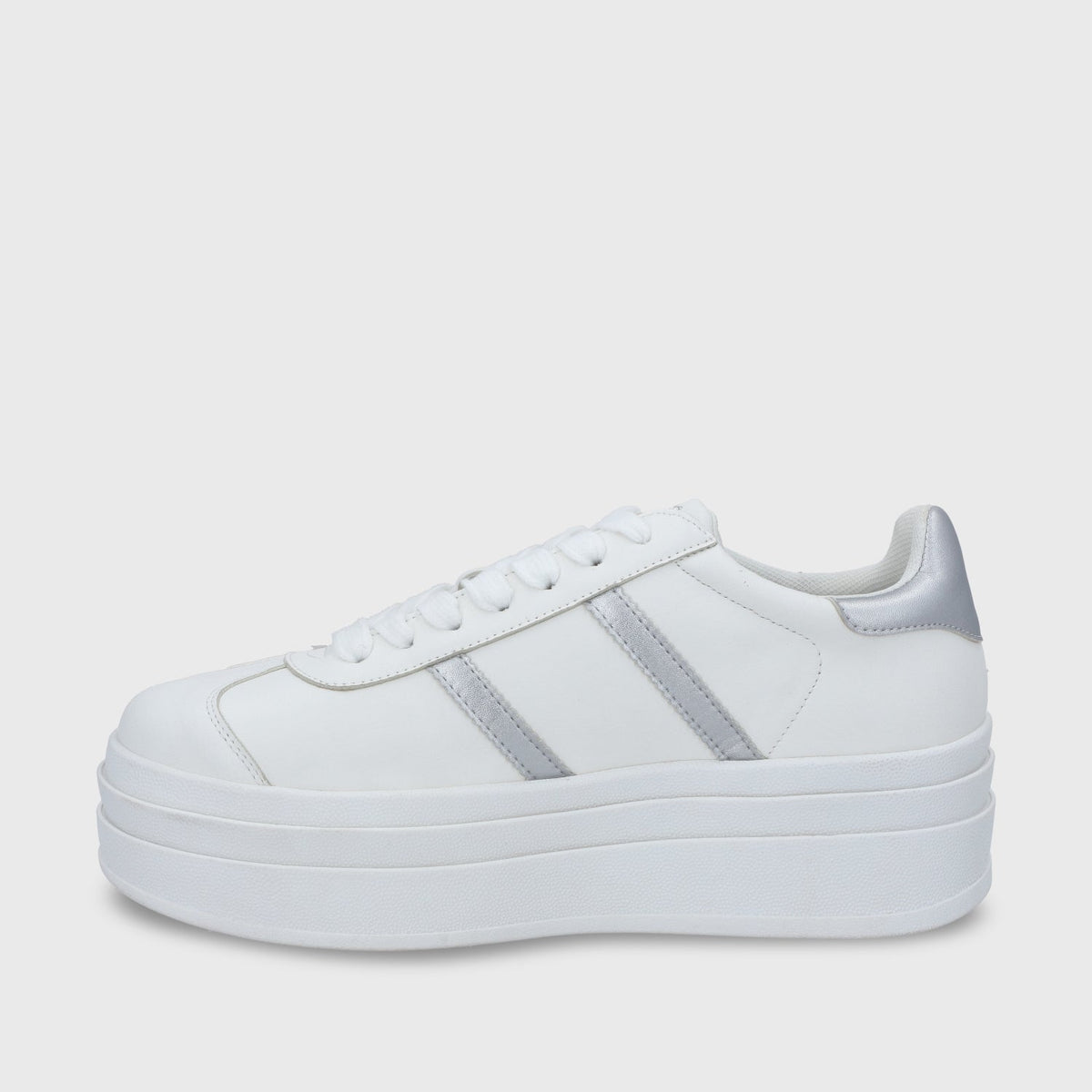 Zapatilla Plataforma Plateada Mujer 53750