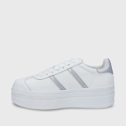 Zapatilla Plataforma Plateada Mujer 53750