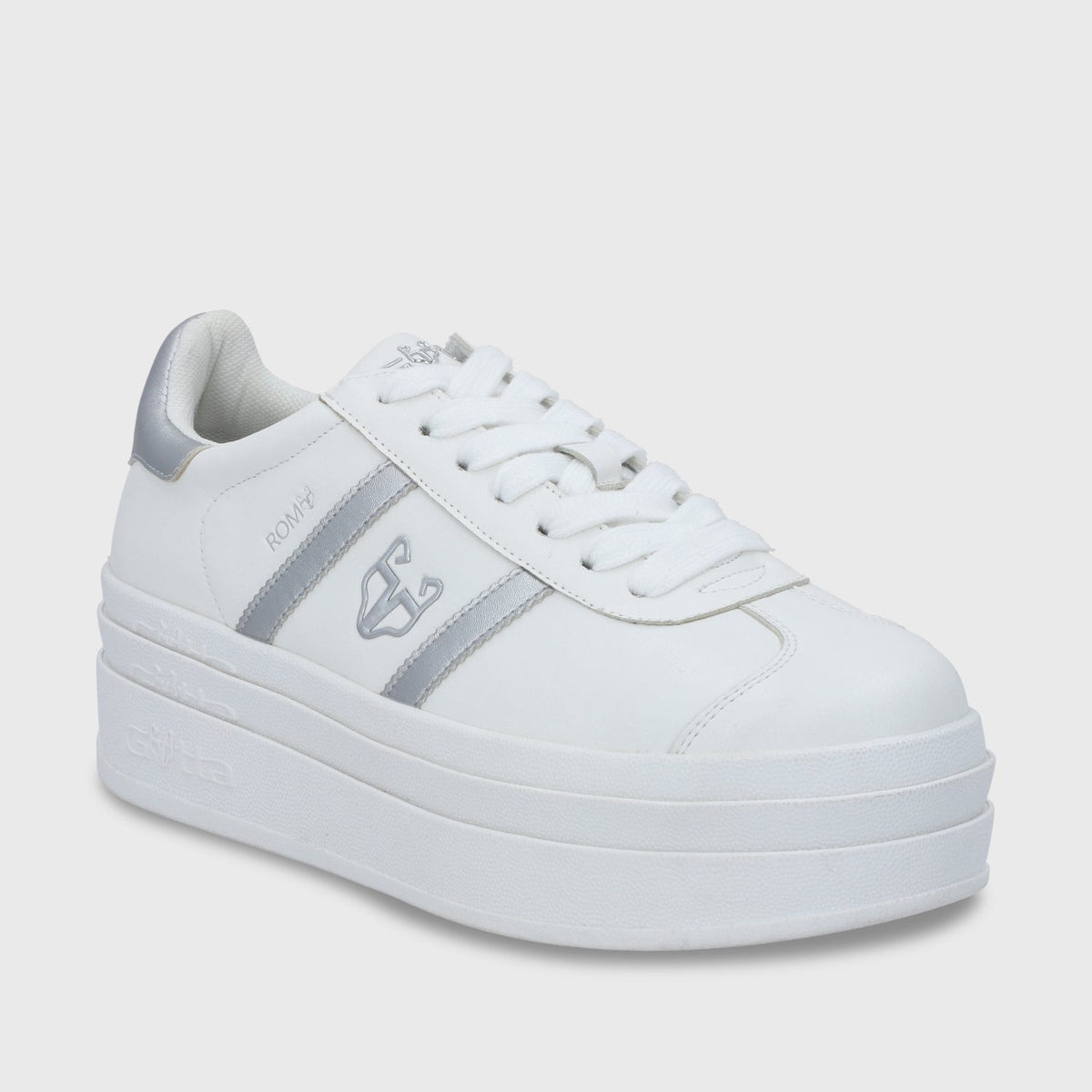 Zapatilla Plataforma Plateada Mujer 53750