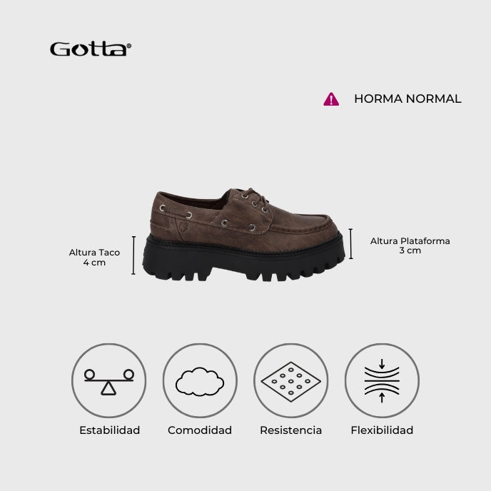Zapato Plataforma Café Mujer 46302 - Gotta Perú